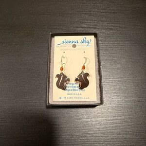 Sienna Sky Squirrel Earrings - Brown and Red